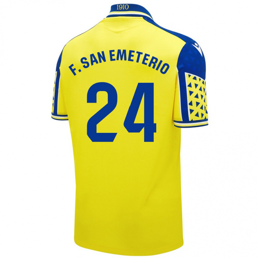 Niño Fútbol Camiseta Fede San Emeterio #24 Amarillo Azul 1ª Equipación 2024/25 México