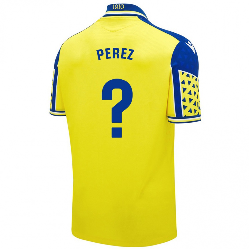 Niño Fútbol Camiseta Ángel Pérez #0 Amarillo Azul 1ª Equipación 2024/25 México