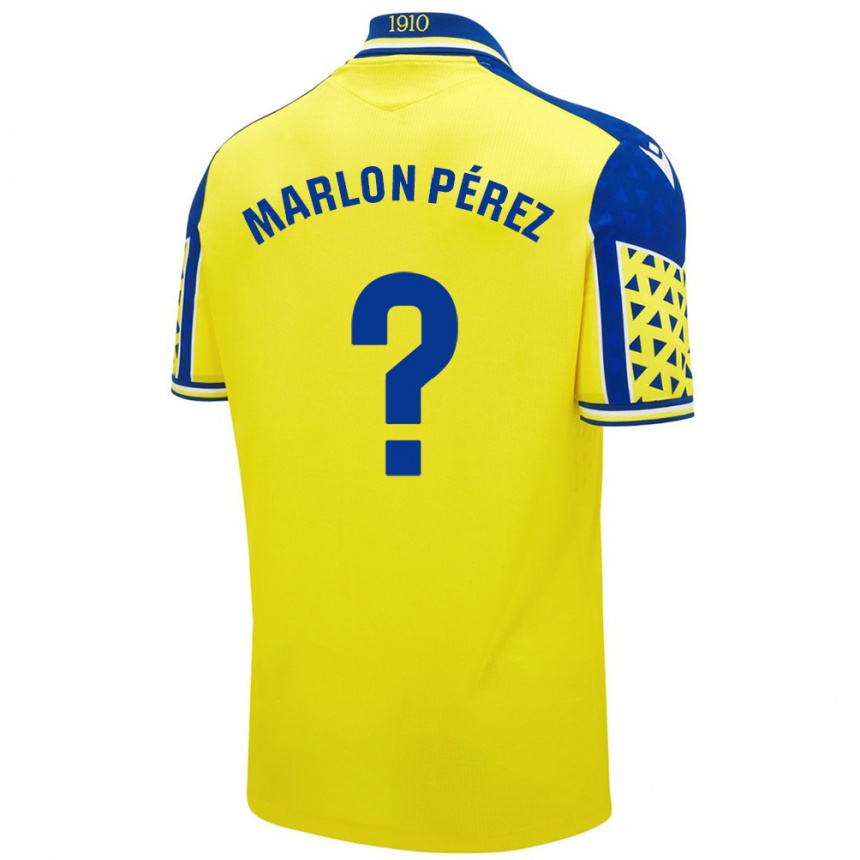 Niño Fútbol Camiseta Marlon Pérez #0 Amarillo Azul 1ª Equipación 2024/25 México