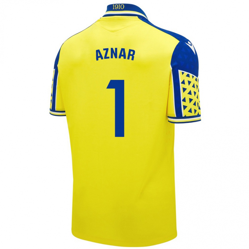 Niño Fútbol Camiseta Victor Aznar #1 Amarillo Azul 1ª Equipación 2024/25 México