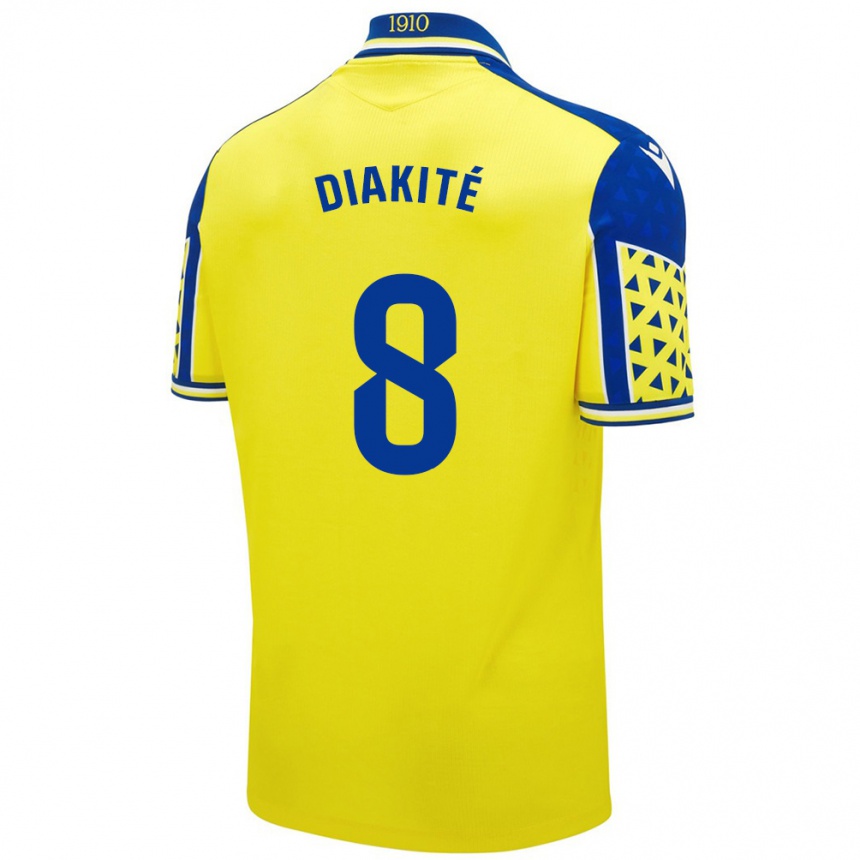 Niño Fútbol Camiseta Moussa Diakité #8 Amarillo Azul 1ª Equipación 2024/25 México