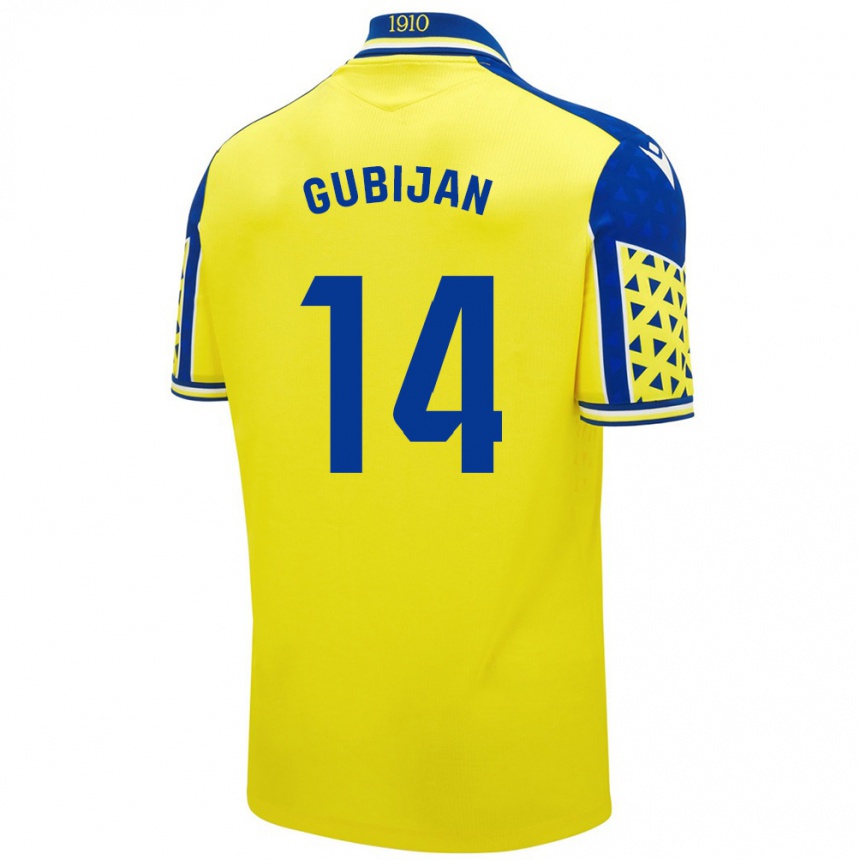 Niño Fútbol Camiseta Lovro Gubijan #14 Amarillo Azul 1ª Equipación 2024/25 México