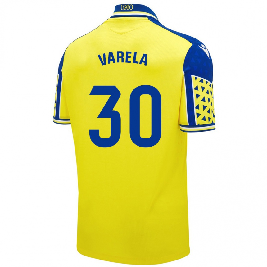 Niño Fútbol Camiseta Brandon Varela #30 Amarillo Azul 1ª Equipación 2024/25 México