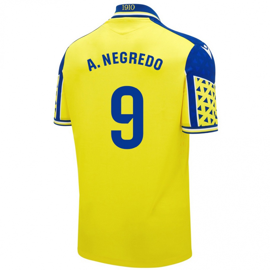 Niño Fútbol Camiseta Álvaro Negredo #9 Amarillo Azul 1ª Equipación 2024/25 México