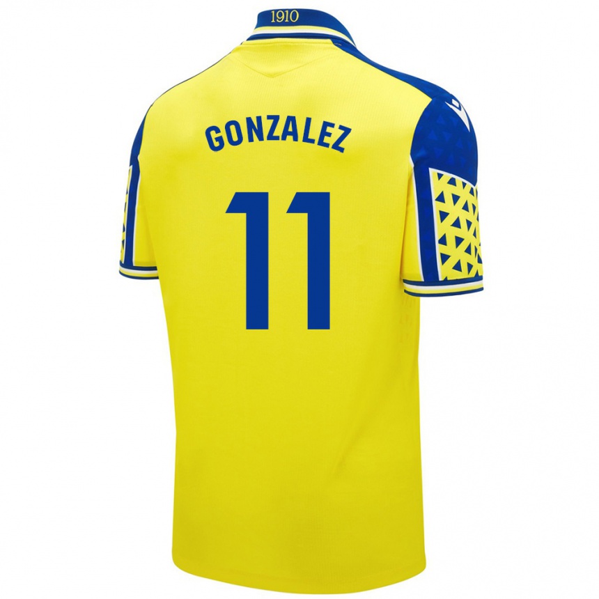 Niño Fútbol Camiseta Chus González #11 Amarillo Azul 1ª Equipación 2024/25 México