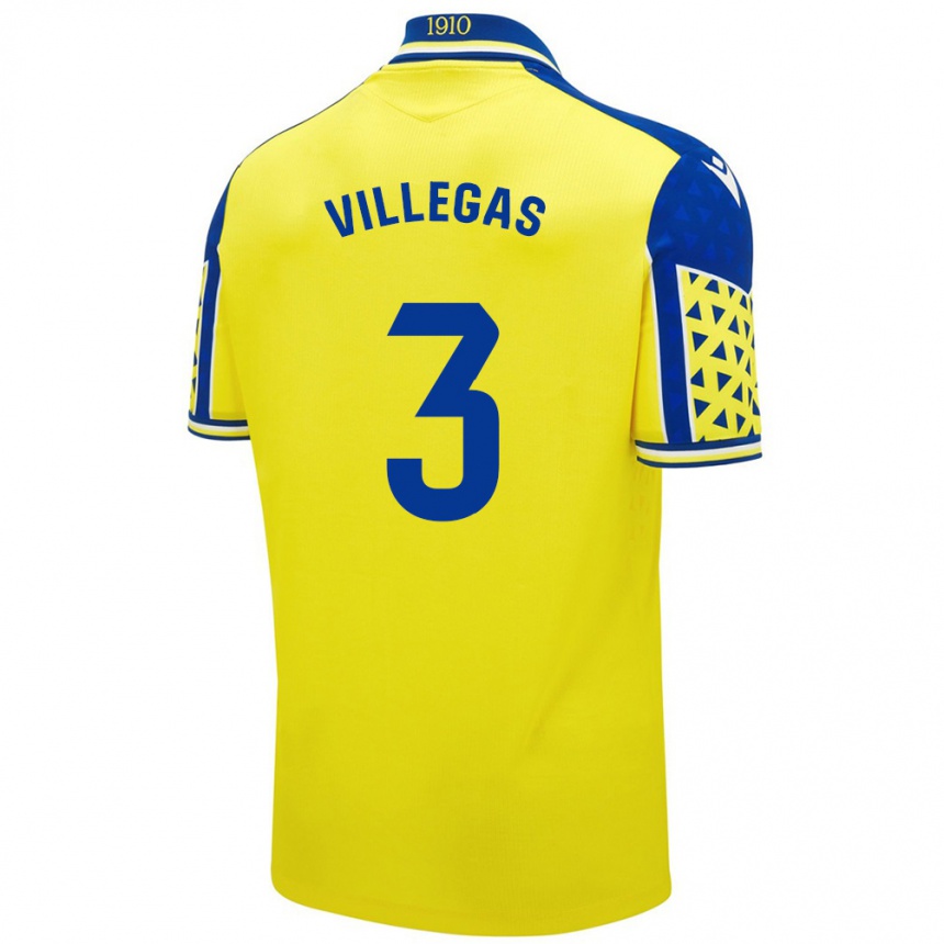 Niño Fútbol Camiseta Virginia Villegas Rico #3 Amarillo Azul 1ª Equipación 2024/25 México