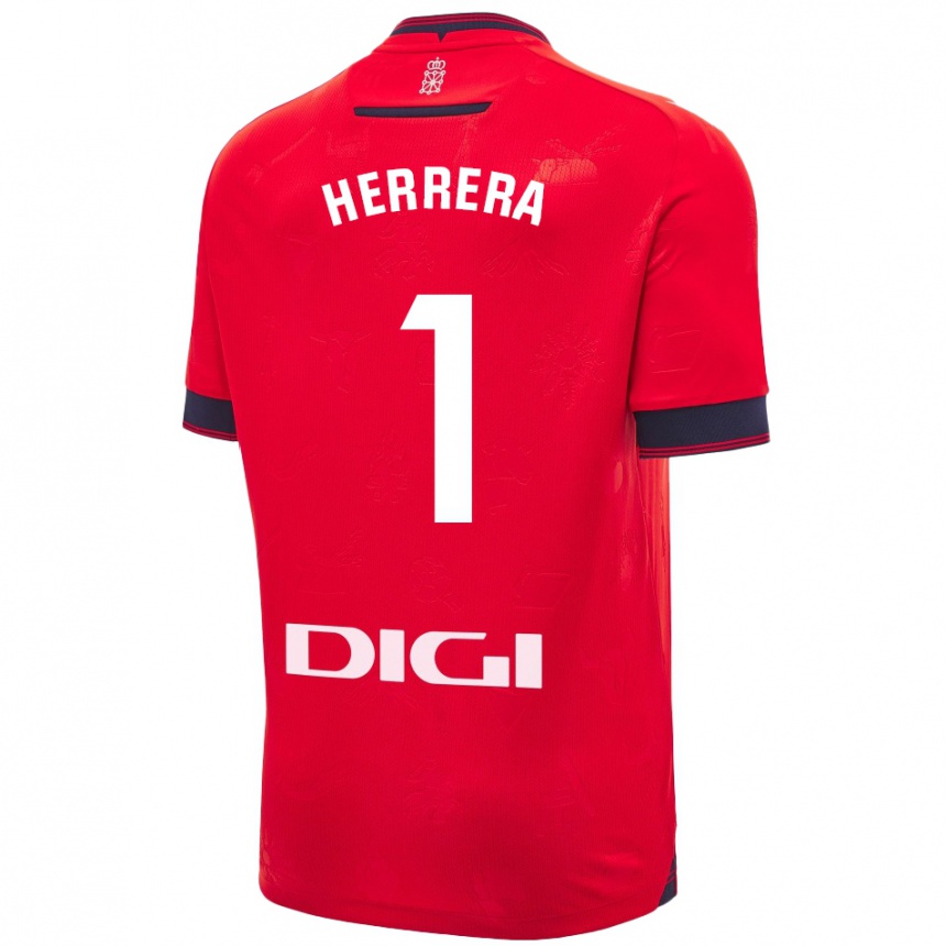 Niño Fútbol Camiseta Sergio Herrera #1 Rojo Blanco 1ª Equipación 2024/25 México