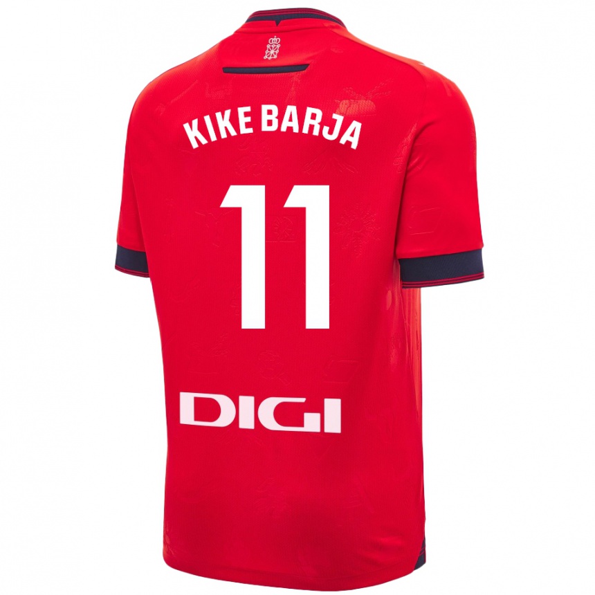 Niño Fútbol Camiseta Kike Barja #11 Rojo Blanco 1ª Equipación 2024/25 México