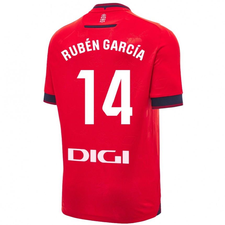 Niño Fútbol Camiseta Rubén García #14 Rojo Blanco 1ª Equipación 2024/25 México