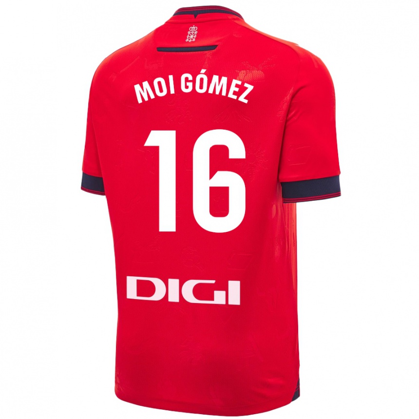 Niño Fútbol Camiseta Moi Gómez #16 Rojo Blanco 1ª Equipación 2024/25 México