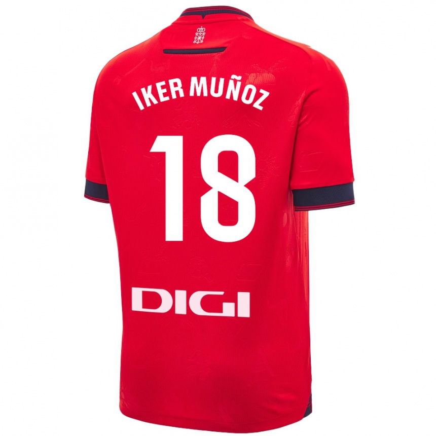 Niño Fútbol Camiseta Iker Muñoz #18 Rojo Blanco 1ª Equipación 2024/25 México