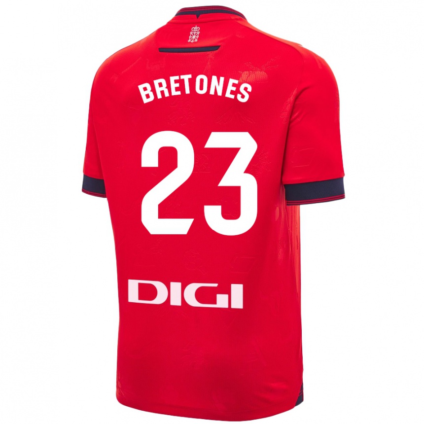 Niño Fútbol Camiseta Abel Bretones #23 Rojo Blanco 1ª Equipación 2024/25 México