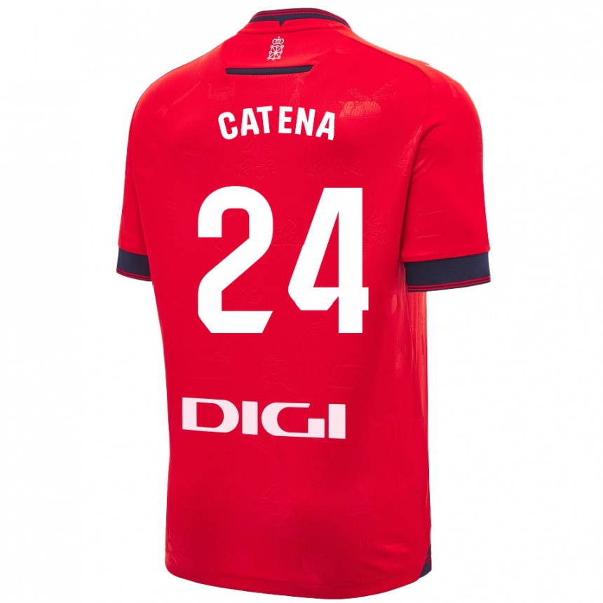 Niño Fútbol Camiseta Alejandro Catena #24 Rojo Blanco 1ª Equipación 2024/25 México