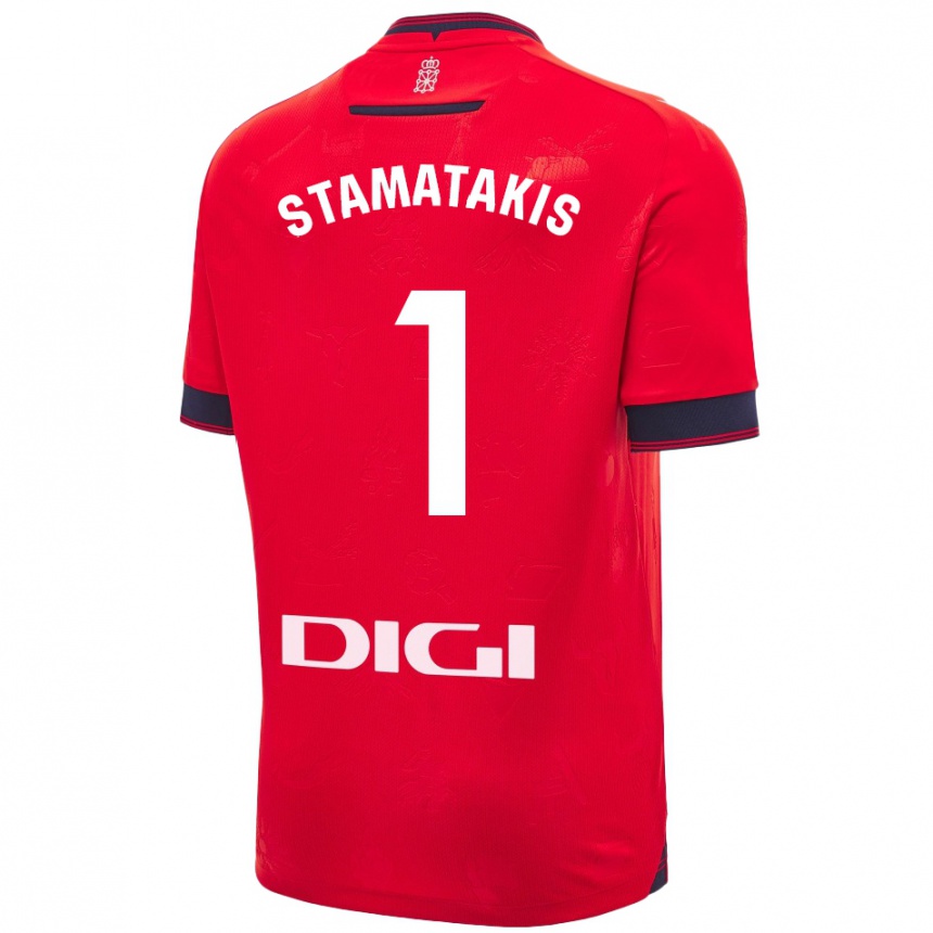 Niño Fútbol Camiseta Dimitrios Stamatakis #1 Rojo Blanco 1ª Equipación 2024/25 México