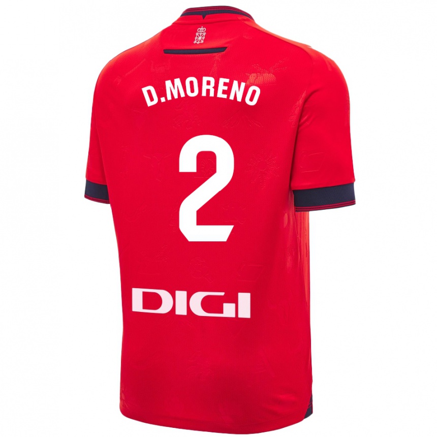 Niño Fútbol Camiseta Diego Moreno #2 Rojo Blanco 1ª Equipación 2024/25 México