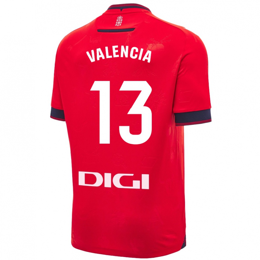 Niño Fútbol Camiseta Pablo Valencia #13 Rojo Blanco 1ª Equipación 2024/25 México