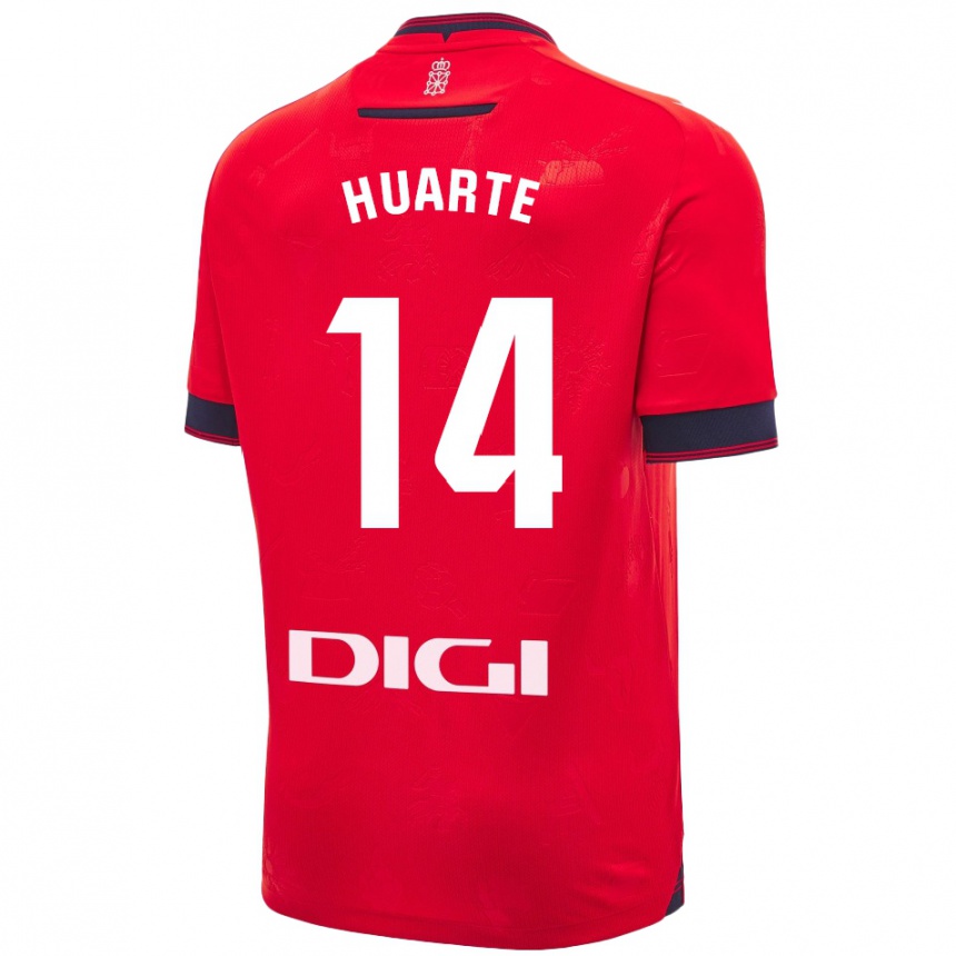 Niño Fútbol Camiseta Xabi Huarte #14 Rojo Blanco 1ª Equipación 2024/25 México