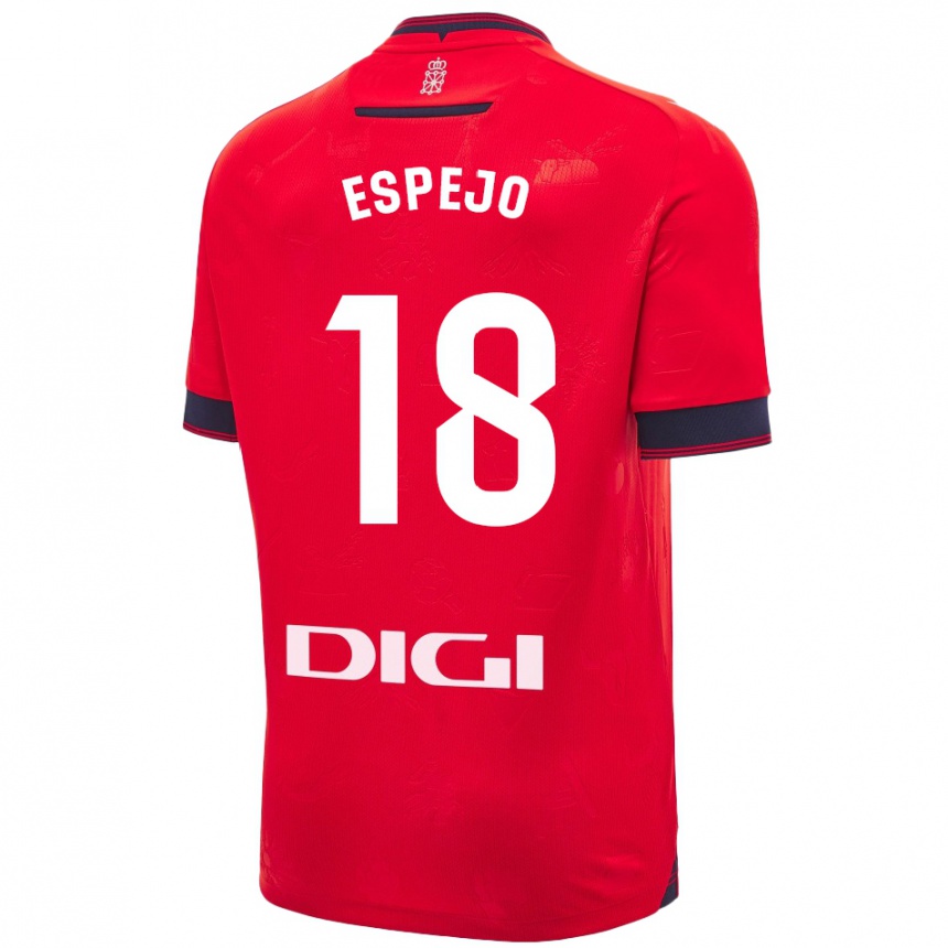 Niño Fútbol Camiseta Diego Espejo #18 Rojo Blanco 1ª Equipación 2024/25 México