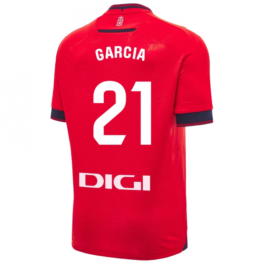 Niño Fútbol Camiseta Jon García #21 Rojo Blanco 1ª Equipación 2024/25 México