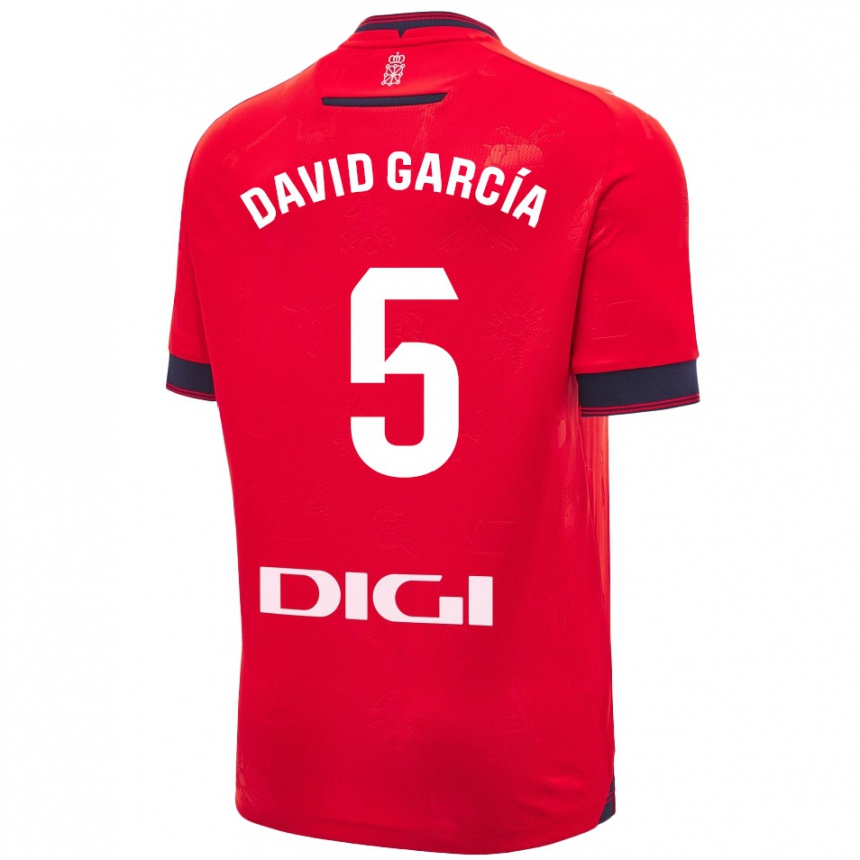 Niño Fútbol Camiseta David García #5 Rojo Blanco 1ª Equipación 2024/25 México