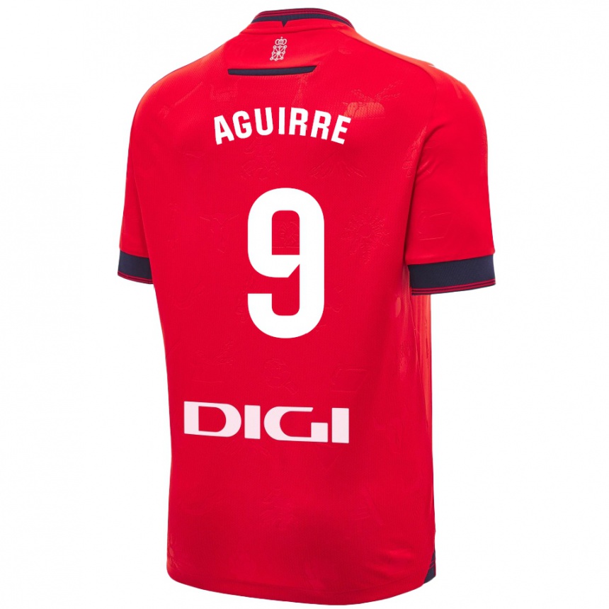 Niño Fútbol Camiseta Jorge Aguirre #9 Rojo Blanco 1ª Equipación 2024/25 México