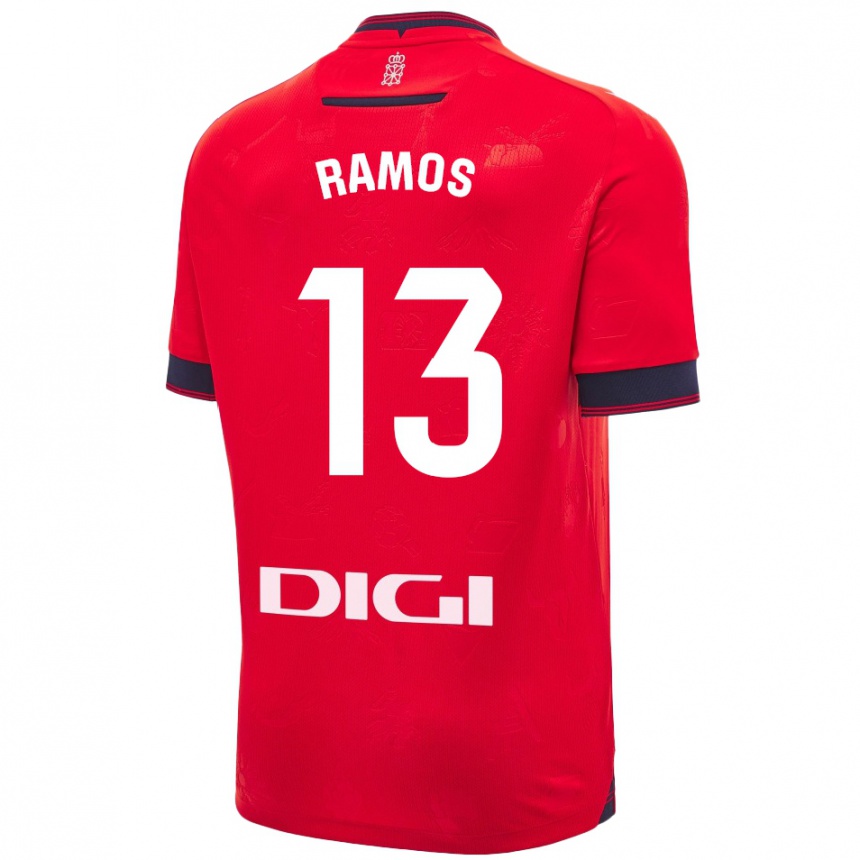 Niño Fútbol Camiseta Darío Ramos #13 Rojo Blanco 1ª Equipación 2024/25 México