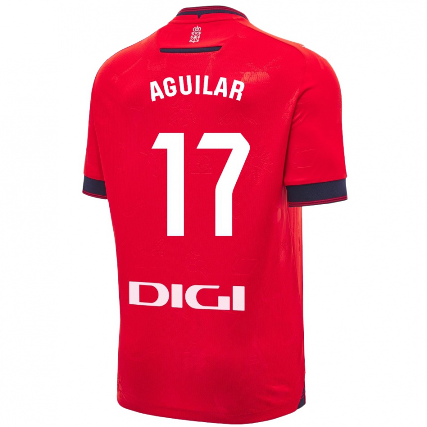 Niño Fútbol Camiseta Eneko Aguilar #17 Rojo Blanco 1ª Equipación 2024/25 México