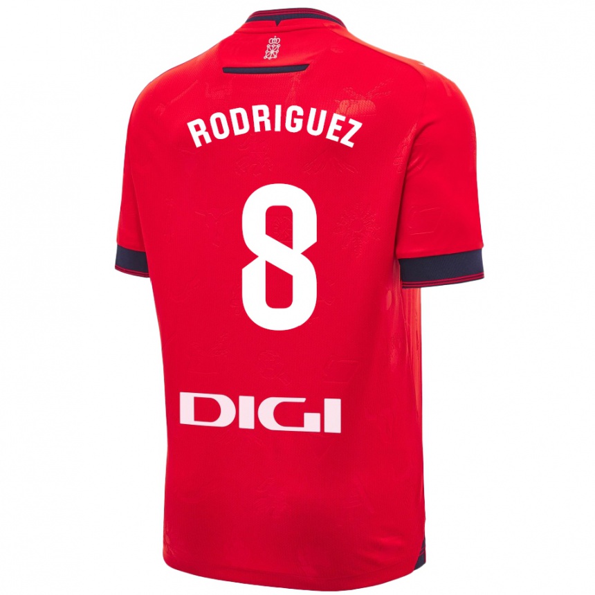 Niño Fútbol Camiseta Vanessa Rodríguez Iribarren #8 Rojo Blanco 1ª Equipación 2024/25 México