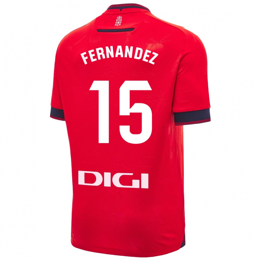 Niño Fútbol Camiseta Leyre Fernández Sánchez #15 Rojo Blanco 1ª Equipación 2024/25 México