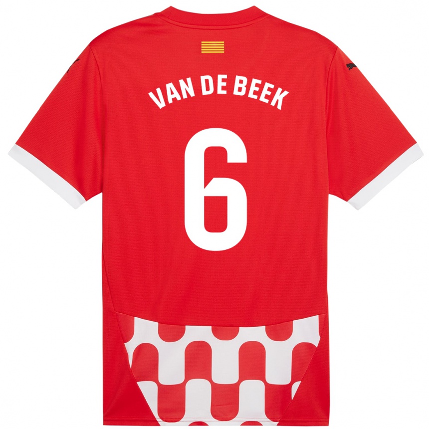 Niño Fútbol Camiseta Donny Van De Beek #6 Rojo Blanco 1ª Equipación 2024/25 México