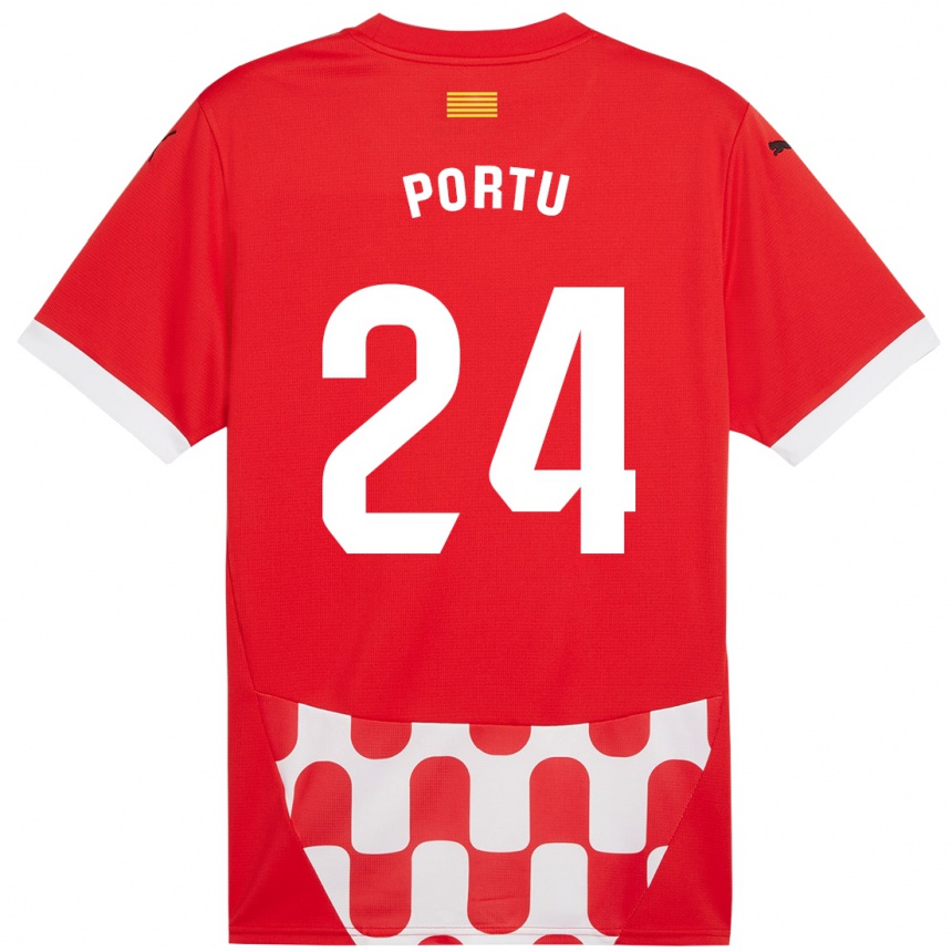 Niño Fútbol Camiseta Portu #24 Rojo Blanco 1ª Equipación 2024/25 México