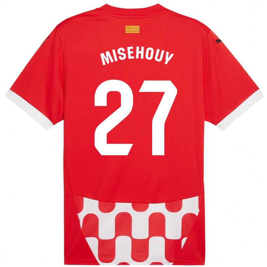 Niño Fútbol Camiseta Gabriel Misehouy #27 Rojo Blanco 1ª Equipación 2024/25 México