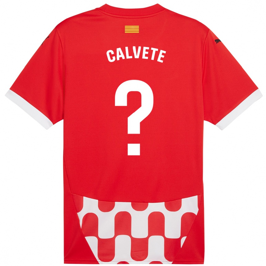 Niño Fútbol Camiseta Pablo Calvete #0 Rojo Blanco 1ª Equipación 2024/25 México