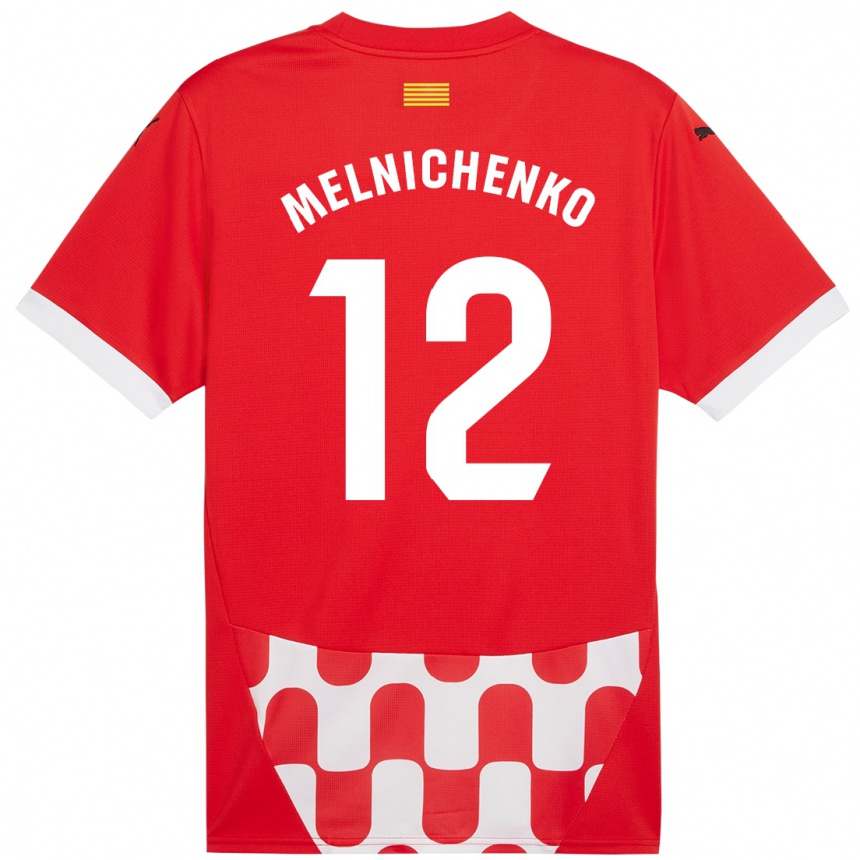 Niño Fútbol Camiseta Dmytro Melnichenko #12 Rojo Blanco 1ª Equipación 2024/25 México