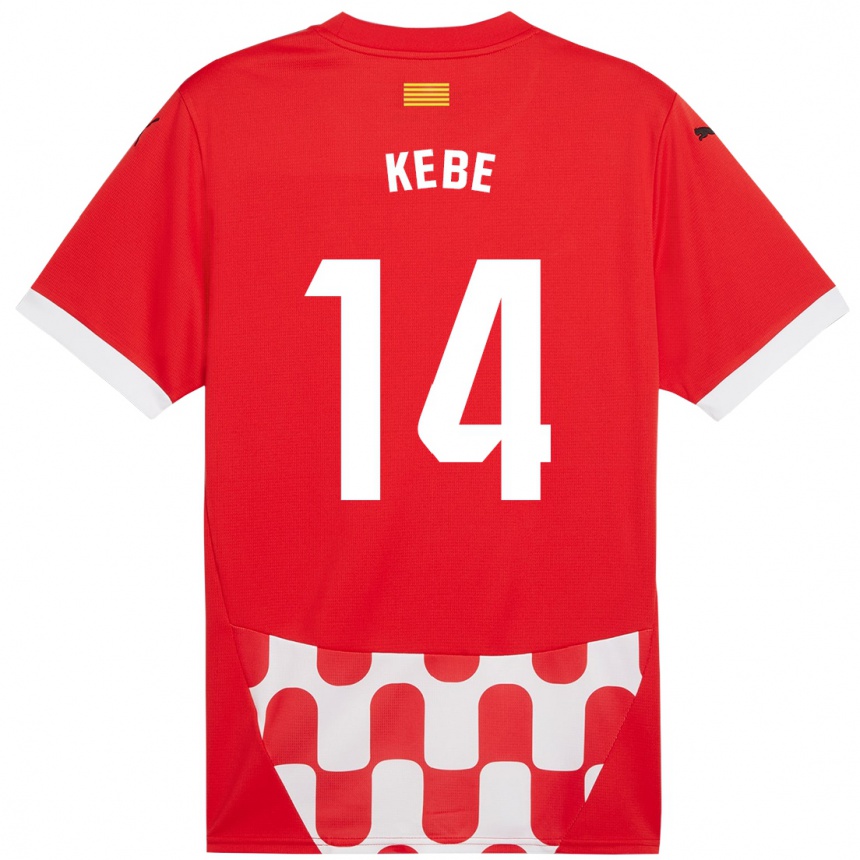 Niño Fútbol Camiseta Moussa Kébé #14 Rojo Blanco 1ª Equipación 2024/25 México