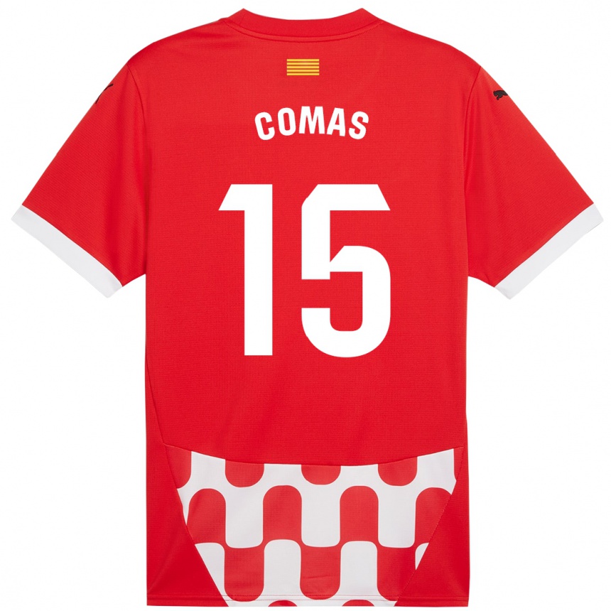 Niño Fútbol Camiseta Oriol Comas #15 Rojo Blanco 1ª Equipación 2024/25 México