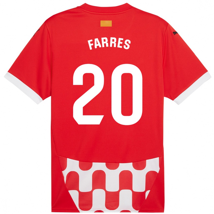 Niño Fútbol Camiseta Biel Farrés #20 Rojo Blanco 1ª Equipación 2024/25 México