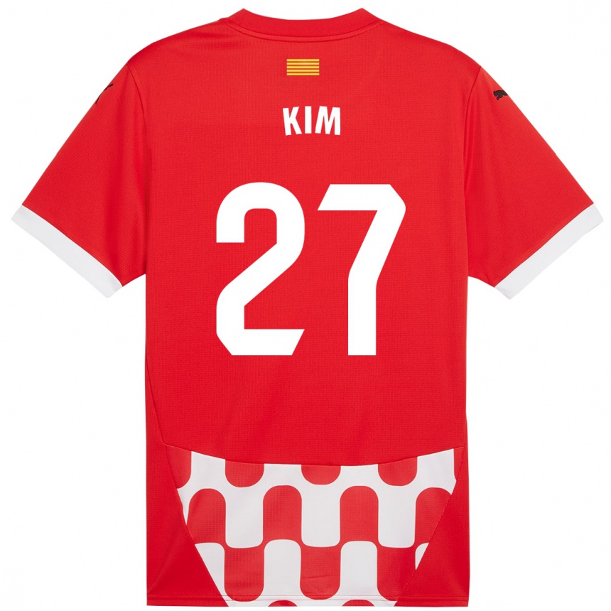 Niño Fútbol Camiseta Min-Su Kim #27 Rojo Blanco 1ª Equipación 2024/25 México