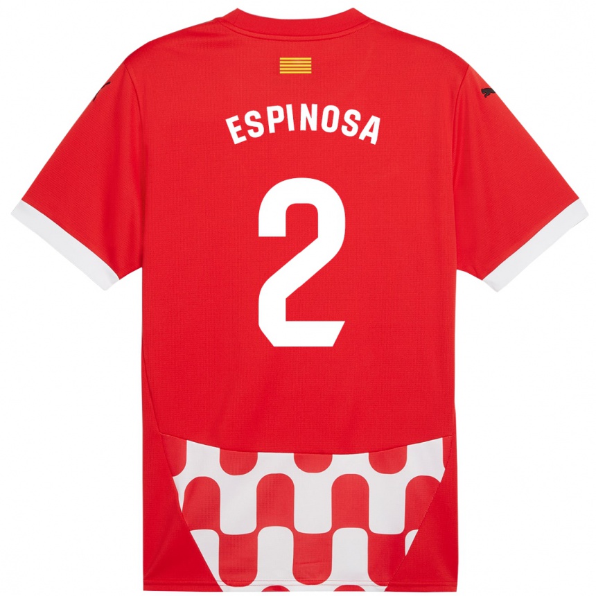 Niño Fútbol Camiseta Bernardo Espinosa #2 Rojo Blanco 1ª Equipación 2024/25 México