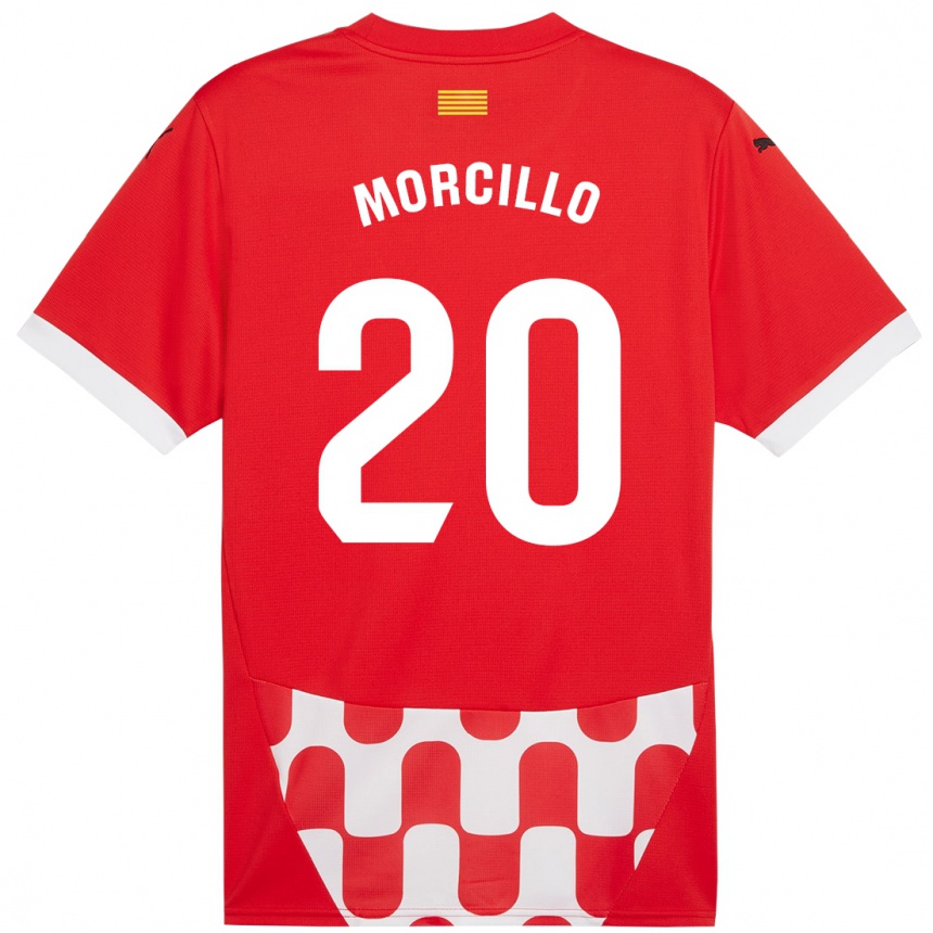 Niño Fútbol Camiseta Luis Morcillo #20 Rojo Blanco 1ª Equipación 2024/25 México