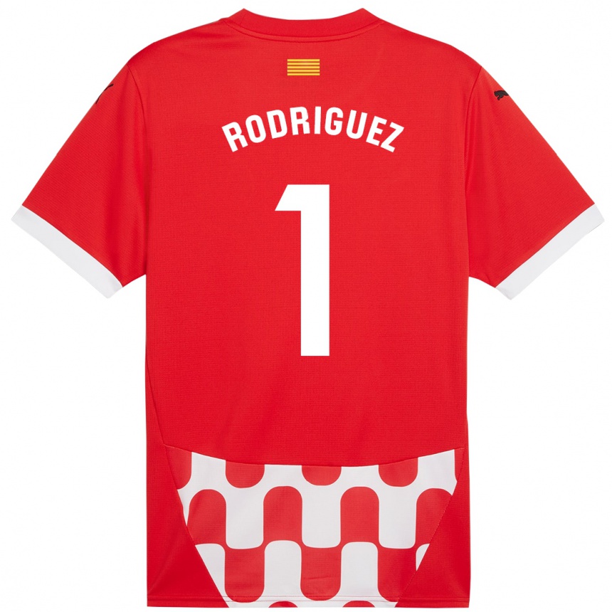 Niño Fútbol Camiseta Maria Rodríguez #1 Rojo Blanco 1ª Equipación 2024/25 México