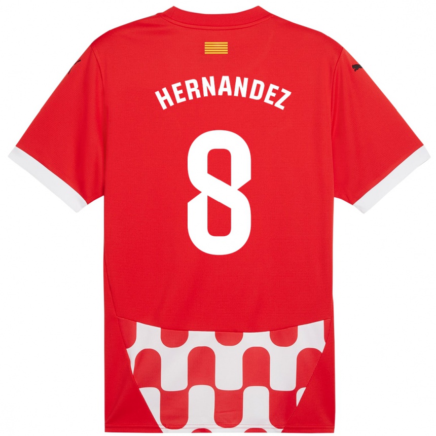 Niño Fútbol Camiseta Sofia Hernández #8 Rojo Blanco 1ª Equipación 2024/25 México