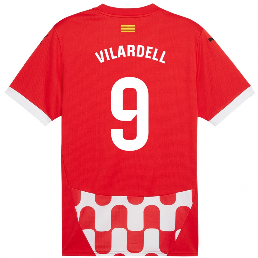 Niño Fútbol Camiseta Júlia Vilardell #9 Rojo Blanco 1ª Equipación 2024/25 México