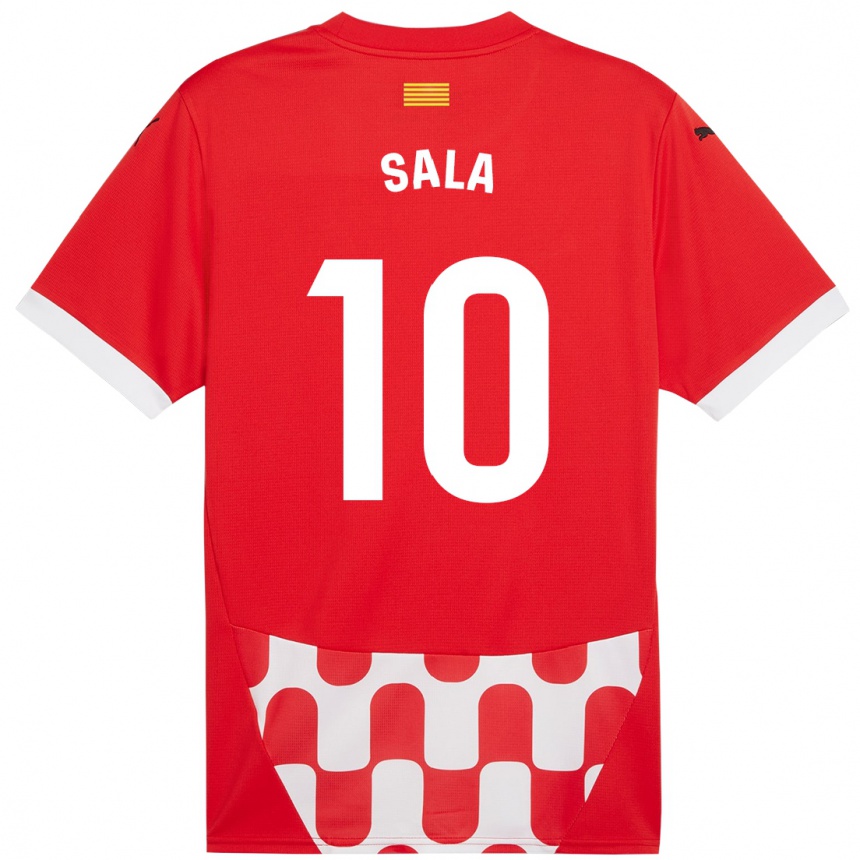 Niño Fútbol Camiseta Georgina Sala #10 Rojo Blanco 1ª Equipación 2024/25 México