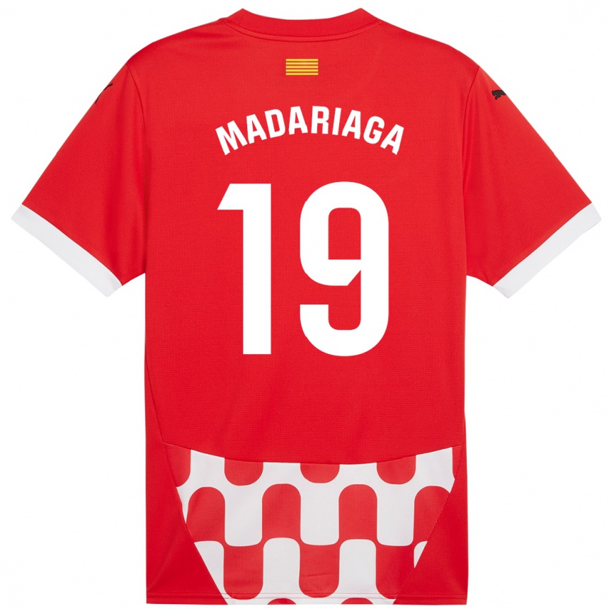 Niño Fútbol Camiseta Génesis Madariaga #19 Rojo Blanco 1ª Equipación 2024/25 México