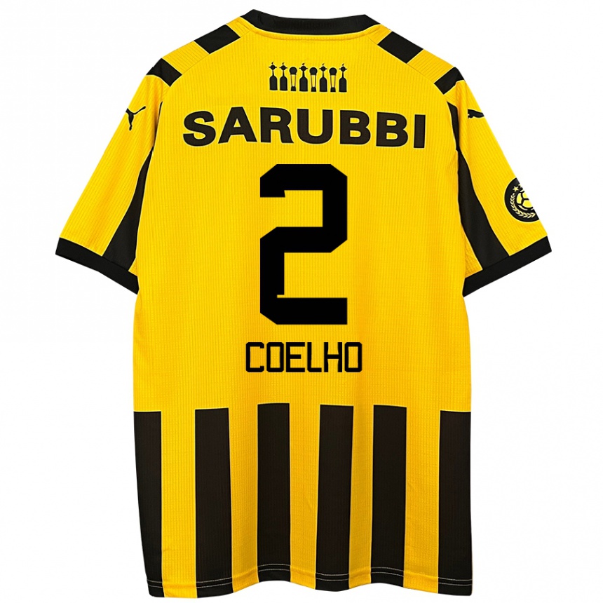 Niño Fútbol Camiseta Léo Coelho #2 Amarillo Negro 1ª Equipación 2024/25 México