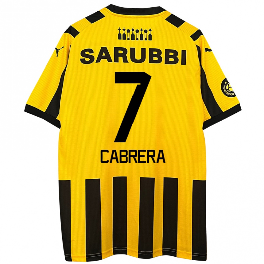 Niño Fútbol Camiseta Javier Cabrera #7 Amarillo Negro 1ª Equipación 2024/25 México