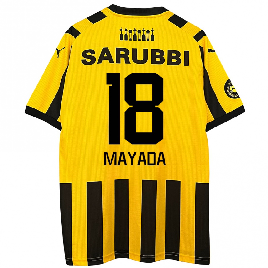 Niño Fútbol Camiseta Camilo Mayada #18 Amarillo Negro 1ª Equipación 2024/25 México