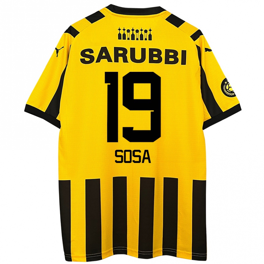 Niño Fútbol Camiseta Diego Sosa #19 Amarillo Negro 1ª Equipación 2024/25 México