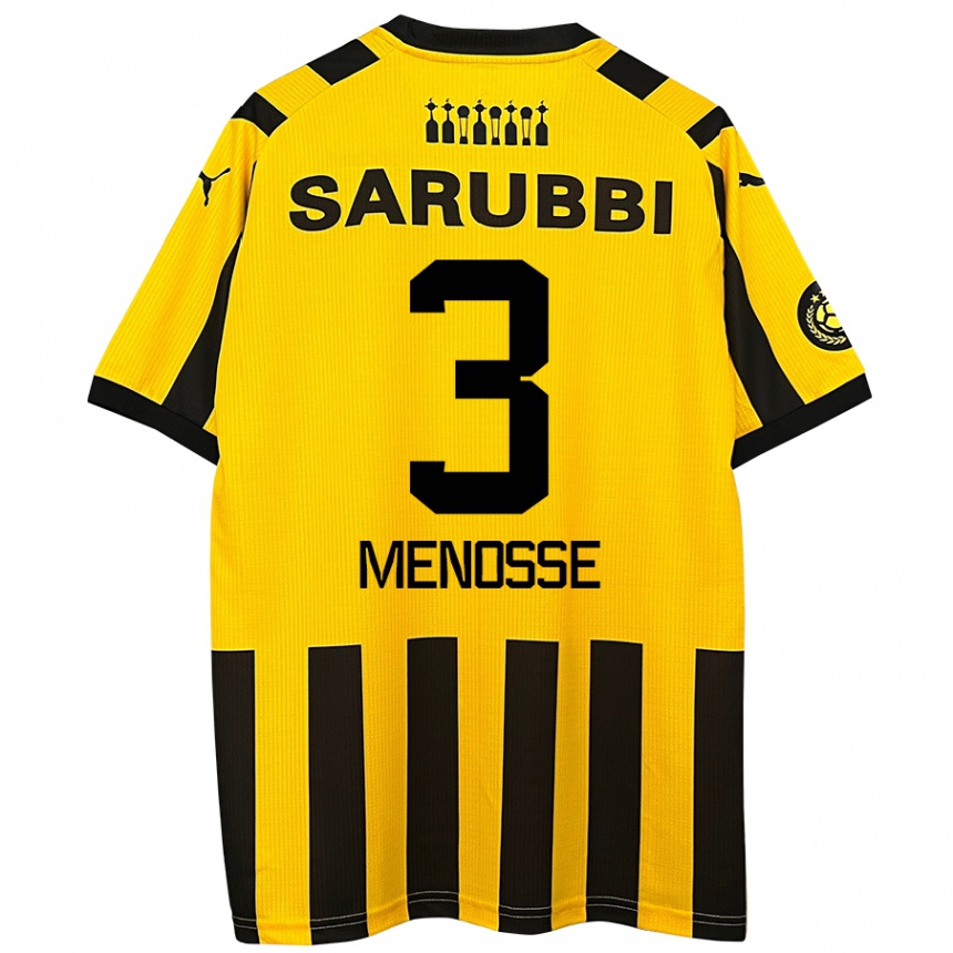 Niño Fútbol Camiseta Hernán Menosse #3 Amarillo Negro 1ª Equipación 2024/25 México